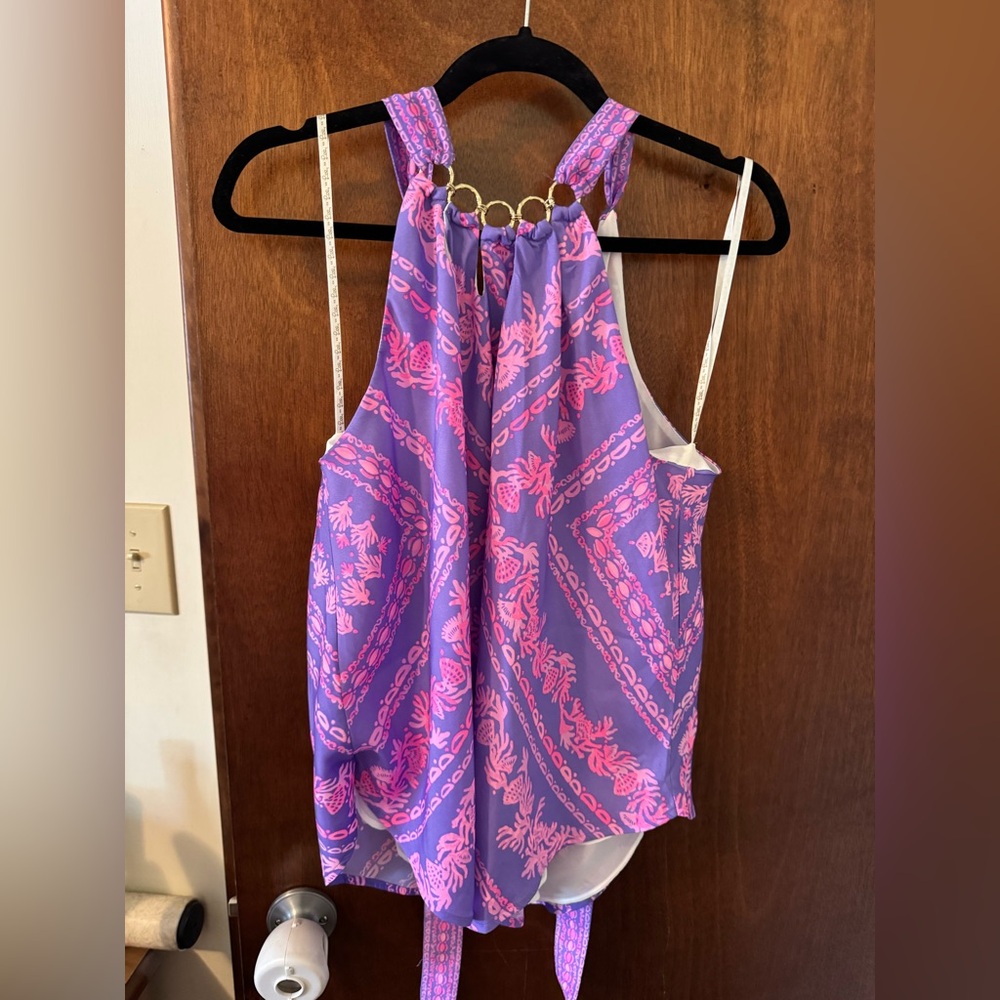 Lilly Pulitzer Julien Purple and Pink Halte with Ring Detail